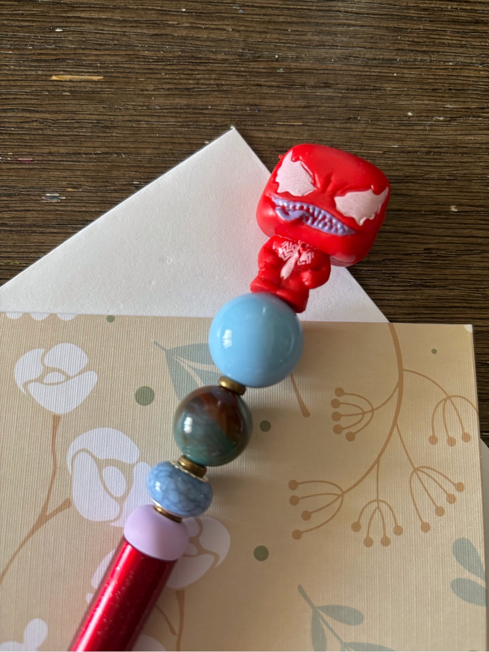 Marvel Spider-Vemon handmade beaded pen